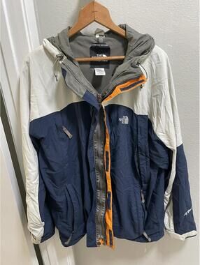 Men's Vintage The North Face White Orange Hyvent Jacket Sz M